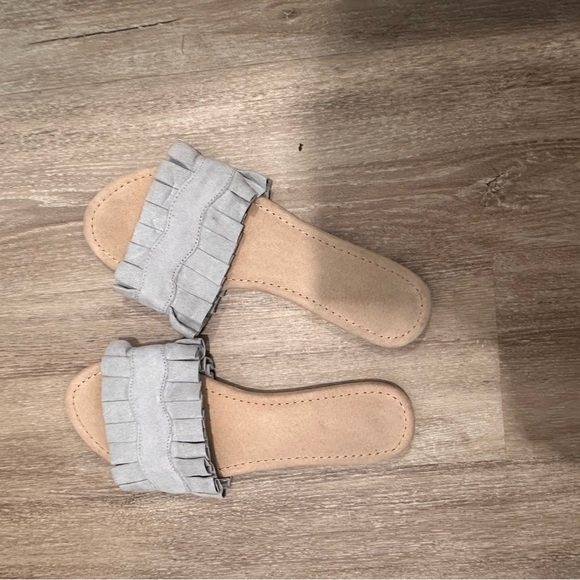 Light Blue Ruffle Sandals - Picture 2 of 3